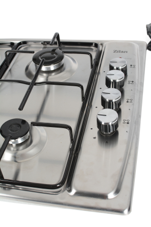 Plita incorporabila Zilan ZLN1918 GPL si Gaz natural 58x50 cm, 3 ochiuri, 1 ochi electric, duze de schimb incluse, aprindere electrica, Inox [4]