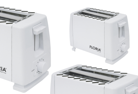 Prajitor de paine Floria ZLN1833 Alb, 700W, 7 nivele de control al temperaturii, buton de oprire [2]
