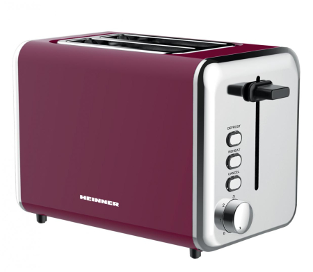 Preparare paine - Prajitor de paine Heinner Charm TP-1000BG, 850W, 7 Setari rumenire, Burgundy