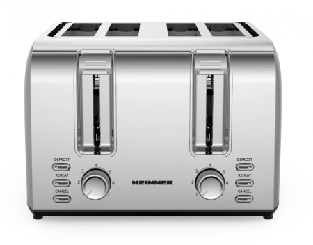 Prajitor de paine Heinner HTP-4S1500SS , 1500w, capacitate 4 felii, 7 niveluri de rumenire, Gri [1]