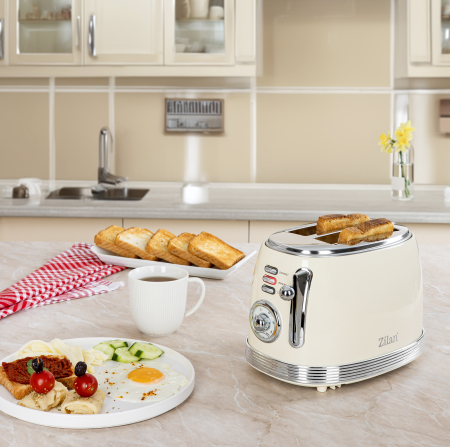 Prajitor de paine Retro Zilan ZLN1191, 2 felii de paine, 850W, 6 trepte de temperatura si timer, dezghetare, reincalzire, picioruse antiderapante [7]