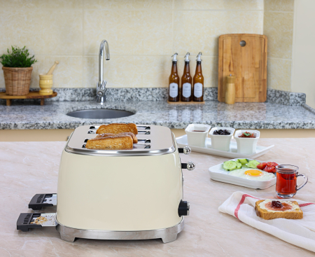 Prajitor de paine Retro Zilan ZLN1214, 4 felii de paine, 1500W, 6 trepte, dezghetare, reincalzire, picioruse antiderapante [5]