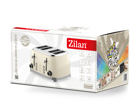Prajitor de paine Retro Zilan ZLN1214, 4 felii de paine, 1500W, 6 trepte, dezghetare, reincalzire, picioruse antiderapante [8]