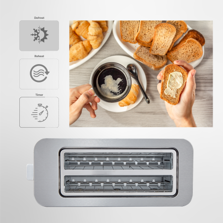 Prajitor de paine Zilan ZLN6234 Argintiun, ecran digital si tactil, putere 1400W, inox [4]