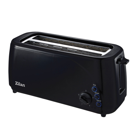 Prajitoare de paine - Prajitor paine dublu Zilan ZLN2713, Negru, 1400W, 5 grade rumenire si functii multiple