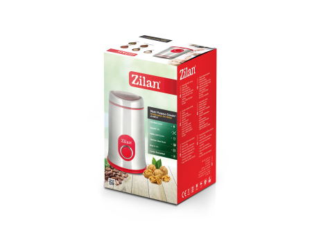 Rasnita cafea electrica, Zilan ZLN8012,Argintiu /Rosu 150 W, inox, cutite macinare otel inoxidabil  [2]