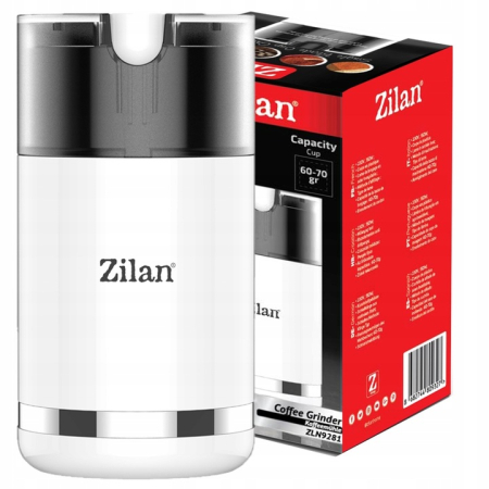 Rasnita electrica Zilan ZLN9281 pentru cafea, lame din otel, corp din plastic, Alb [9]