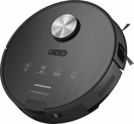 Robot de aspirare Heinner HI-RoboX PRO+ HRVC-MAI52DSBK, WI-FI, aspirator si mop, 14.4V/ 5200 mAh, putere aspirare 4000Pa, motor BLDC, navigatie LDS, AI Technology, autonomie 200 min, recipient praf: 2 [1]
