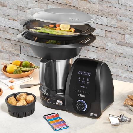 Robot de bucatarie Zilan ZLN9334 ONYX multifunctional Thermorobot, 1700W, Capacitate 3.3L, 30 de functii, Afisaj digital LED, aplicatie mobil [4]