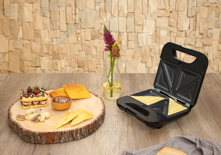 Sandwich-maker ZILAN 5 in 1 ZLN3932, Negru/Inox 800 W, 5 tipuri de placi grill, triunghi, sandwich, waffle, nuci, [5]