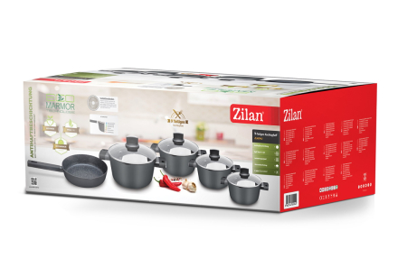 Set de oale Zilan ZLN0942 Negru, cu 9 piese, invelis din marmura si manere fine la atingere [3]