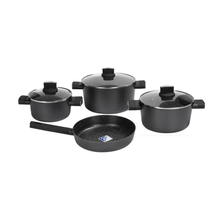 Oale - Set de oale Zilan ZLN0959 Negru, cu 7 piese, invelis din marmura si manere fine la atingere