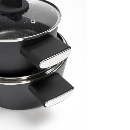 Set de oale Zilan ZLN0959 Negru, cu 7 piese, invelis din marmura si manere fine la atingere [3]