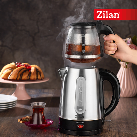 Set fierbator electric+ceainic FLORIA ZLN3581,Inox/Negru Putere 2200W, [10]
