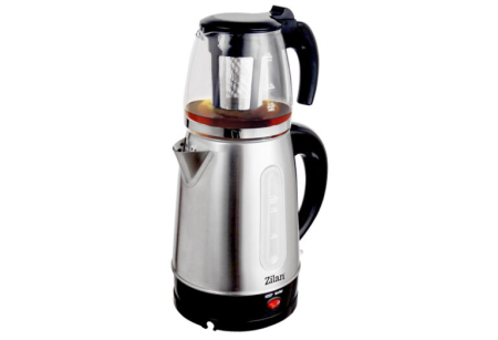 Fierbatoare - Set fierbator electric+ceainic FLORIA ZLN3581,Inox/Negru Putere 2200W,