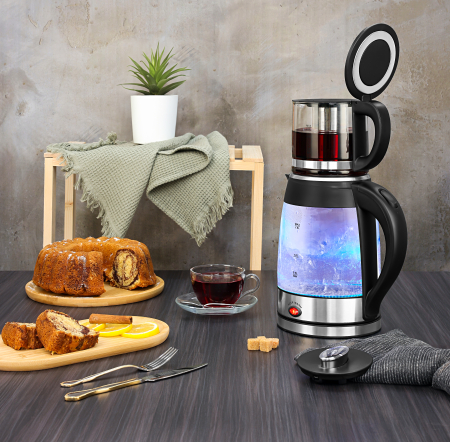 Set fierbator electric plus ceainic Zilan ZLN4858 Argintiu, putere 2200W, capacitate 1.8L si 0.8L [5]