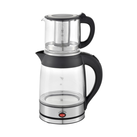 Fierbatoare - Set fierbator electric plus ceainic Zilan ZLN4858 Argintiu, putere 2200W, capacitate 1.8L si 0.8L