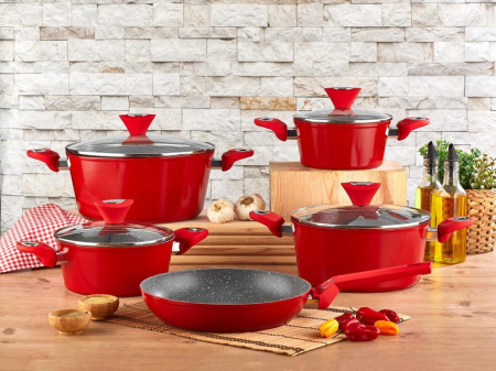 Set oale 9 piese, Zilan ZLN3260, Material aluminiu, Interior granit, Compatibil inductie [3]