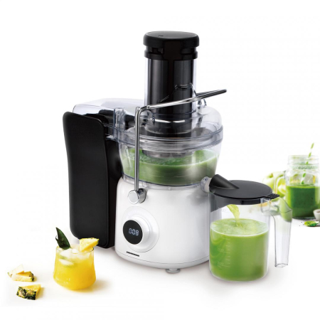Storcator de fructe Heinner Pearlwhite HSF-K1000DCWP, 1000W, motor DC, viteza variabila, recipient pulpa 1L, filtru inox, tub larg alimentare 84mm, alb perlat [1]