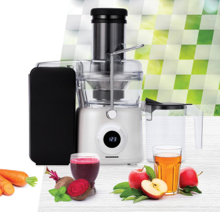 Storcator de fructe Heinner Pearlwhite HSF-K1000DCWP, 1000W, motor DC, viteza variabila, recipient pulpa 1L, filtru inox, tub larg alimentare 84mm, alb perlat [4]