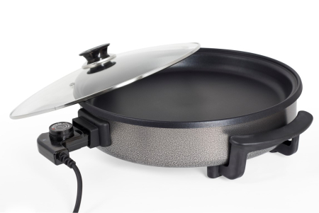 Tigaie electrica rotunda ZİLAN ZLN7870, pizza grill, diametru 38 cm, 1500 W, capac sticla, material non stick [3]