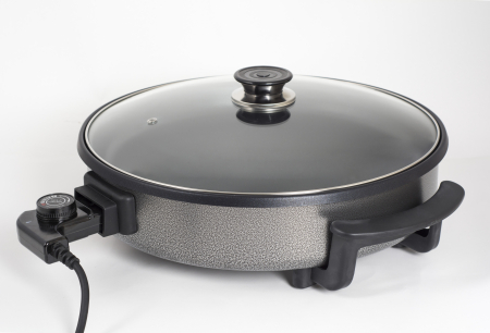 Tigaie electrica rotunda ZİLAN ZLN7870, pizza grill, diametru 38 cm, 1500 W, capac sticla, material non stick [2]