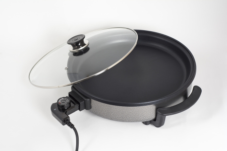 Tigaie electrica rotunda ZİLAN ZLN7870, pizza grill, diametru 38 cm, 1500 W, capac sticla, material non stick [4]