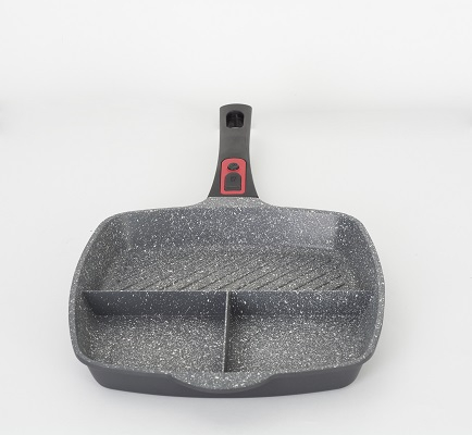 Tigaie grill 3in1 Zilan ZLN3352, 28 cm, Material aluminiu, Interior granit, Maner soft touch detasabil, Compatibil inductie [3]