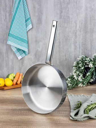 Tigaie inalta Zilan ZLN1337 din otel inoxidabil, 1.5L, Diametru 24 cm, Maner nituit, Maner din inox [3]