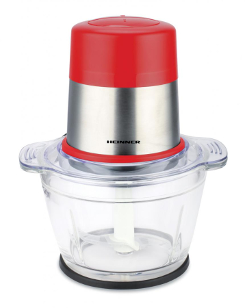 Tocatoare - Tocator de legume Heinner Cayenne 1 HMC-D300RD, 300W, capacitate 1 L, bol din sticla, lame din inox, 2 viteze, Rosu