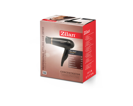 Uscator de par Floria ZLN2953 Negru cu maner pliabil pentru voiaj , 1200 W, 2 viteze si temperatura, Concentrator [5]