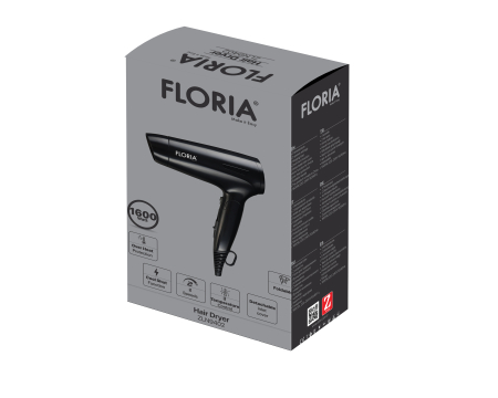 Uscator de par Floria ZLN9402, 1600W, 2 trepte de viteza, 3 trepte de temperatura, protectie la supraincalzire, Negru [1]