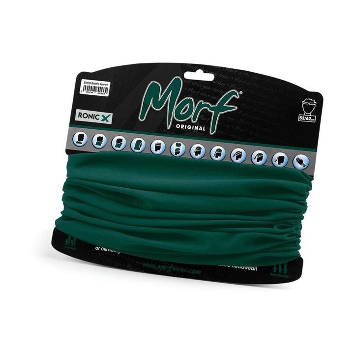 Bandana multifunctionala, Original, unisex, verde, 53/62 cm [3]