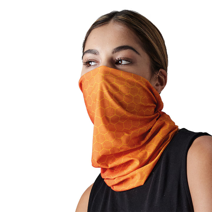 Bandana multifunctionala, Geometric, portocaliu, 52/62 cm [2]