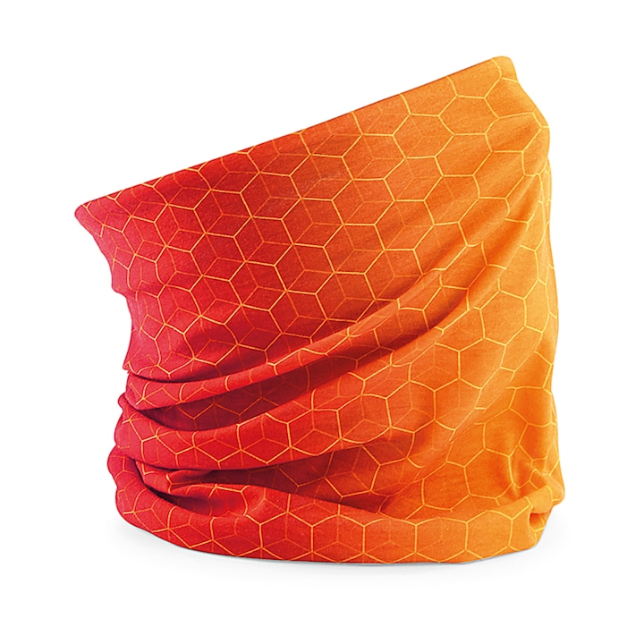 Bandana multifunctionala, Geometric, portocaliu, 52/62 cm [1]