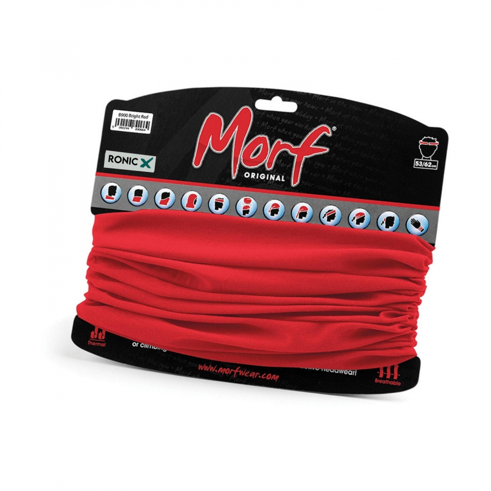 Bandana multifunctionala, Original, unisex, rosu luminos, 53/62 cm [4]