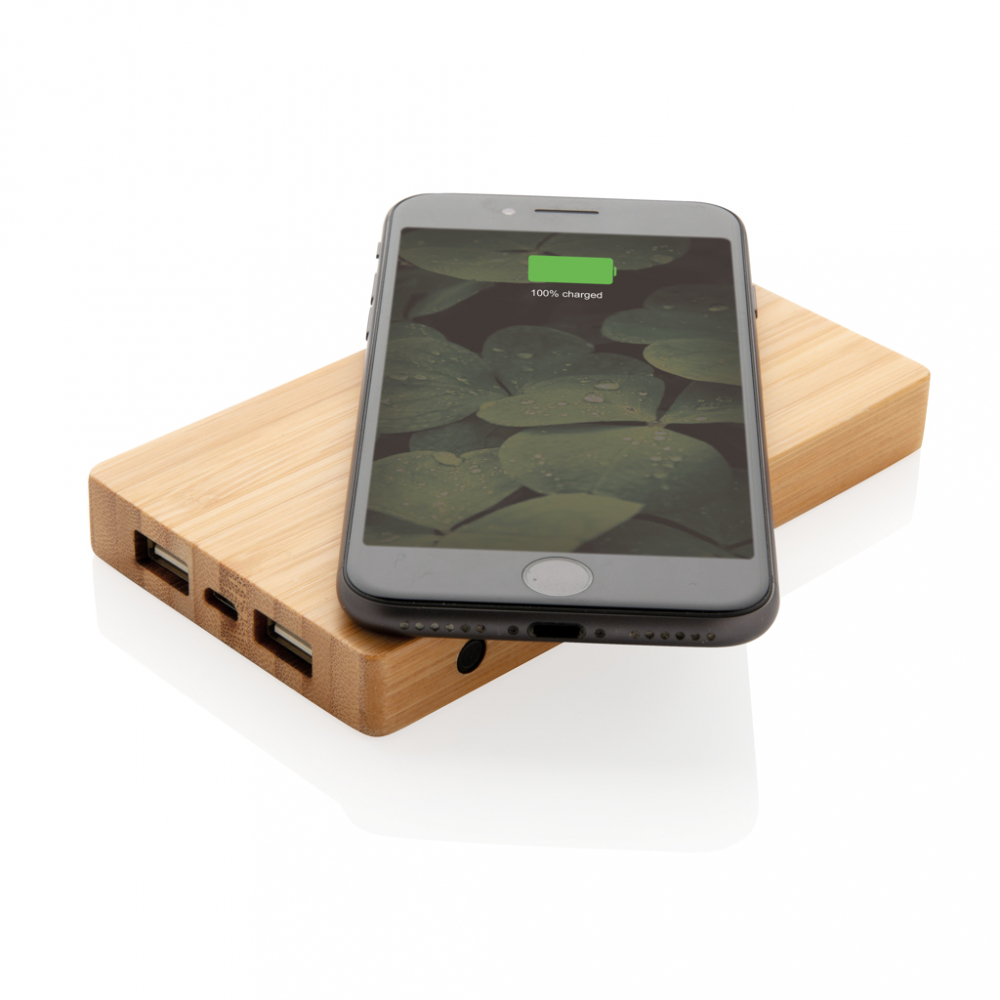 Baterie eco din bambus 4.000 mAh cu încărcare wireless 5W [6]