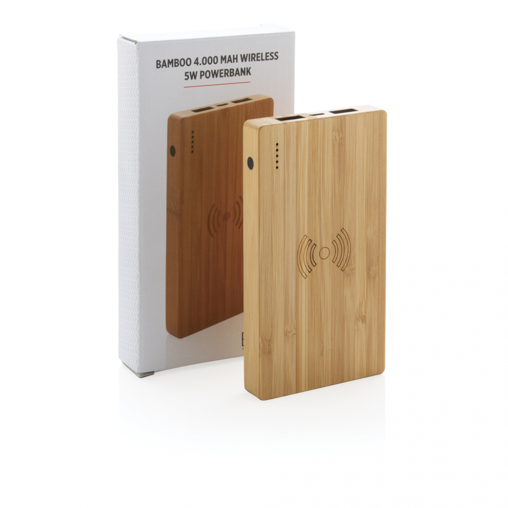 Baterie eco din bambus 4.000 mAh cu încărcare wireless 5W [12]