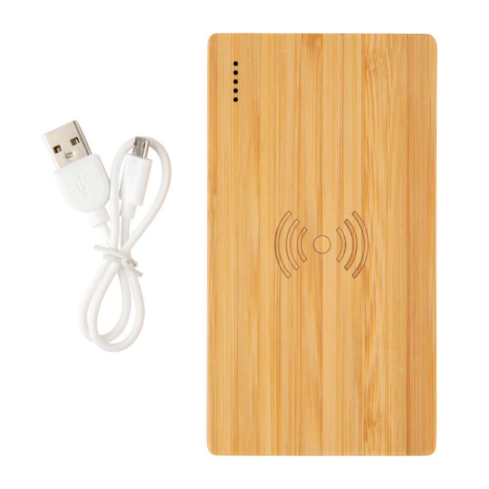Baterie eco din bambus 4.000 mAh cu încărcare wireless 5W [3]