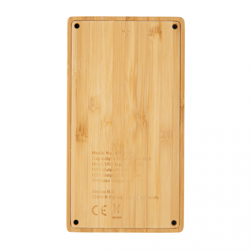 Baterie eco din bambus 4.000 mAh cu încărcare wireless 5W [4]