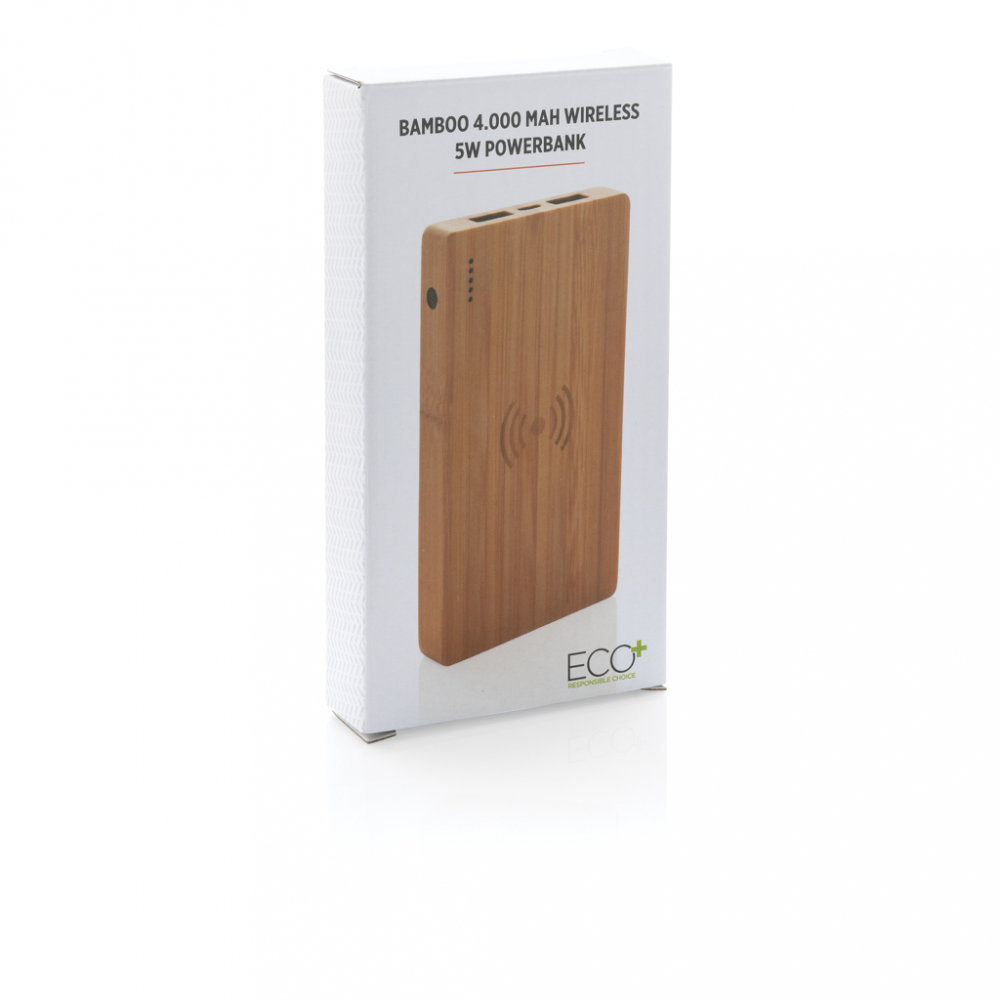 Baterie eco din bambus 4.000 mAh cu încărcare wireless 5W [13]
