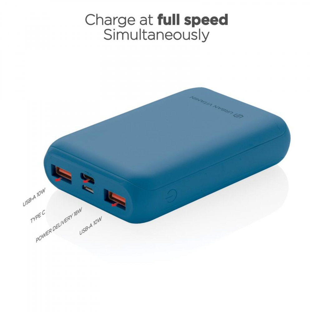 Baterie externa Alameda, Urban Vitamin, 10000 mAh, ultra fast type C 18W cu PD, universal, albastru [4]