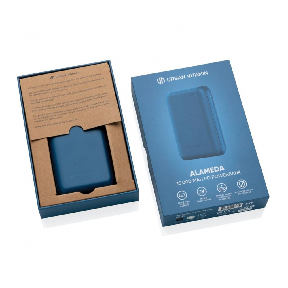 Baterie externa Alameda, Urban Vitamin, 10000 mAh, ultra fast type C 18W cu PD, universal, albastru [5]