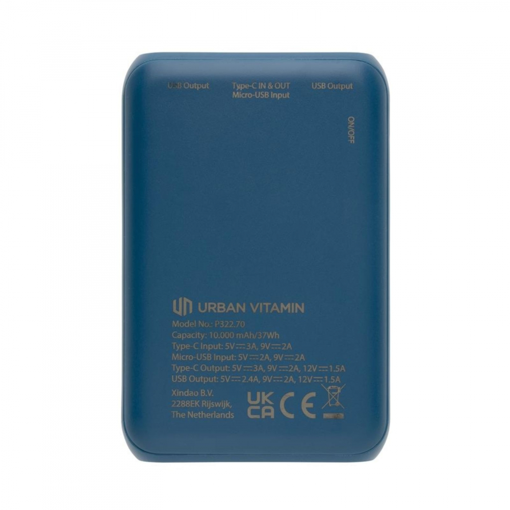 Baterie externa Alameda, Urban Vitamin, 10000 mAh, ultra fast type C 18W cu PD, universal, albastru [6]