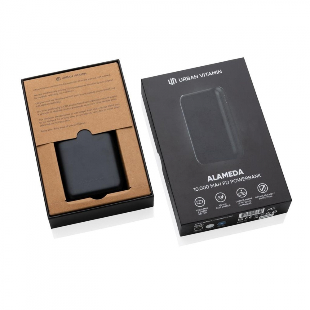 Baterie externa Alameda, Urban Vitamin, 10000 mAh, ultra fast type C 18W cu PD, universal, negru [4]