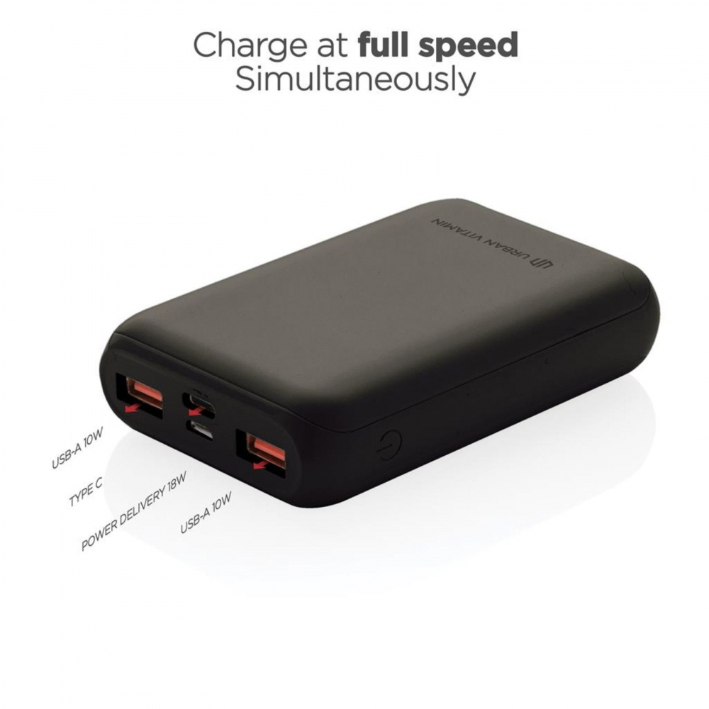 Baterie externa Alameda, Urban Vitamin, 10000 mAh, ultra fast type C 18W cu PD, universal, negru [3]