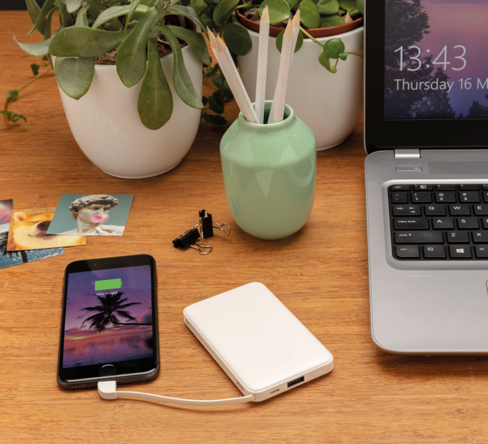 Baterie externă compactă 5.000 mAh cu cabluri 3-în-1 integrate [9]