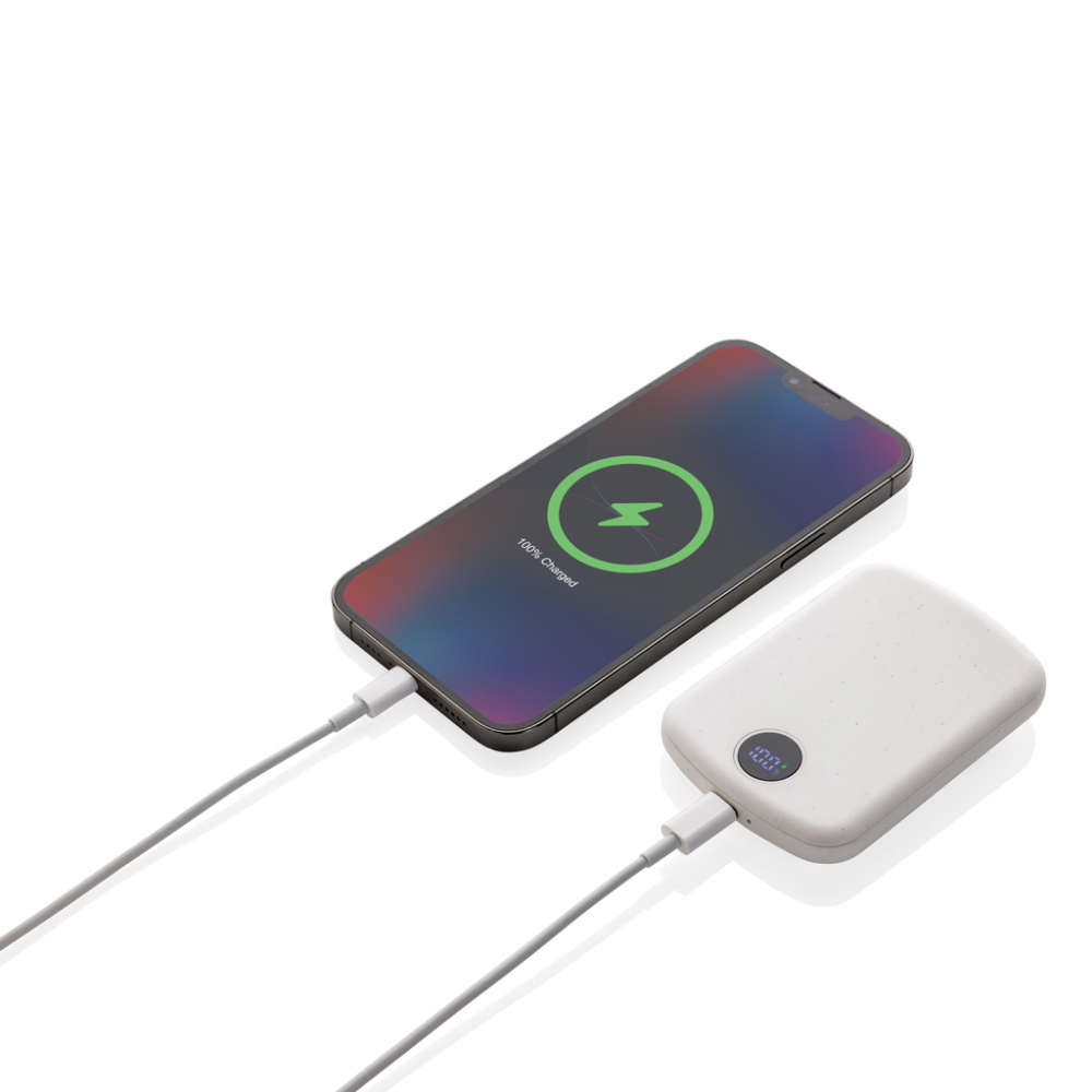 Baterie externă compactă 5.000 mAh cu încărcare wireless magnetică 15W și ecran LED [4]