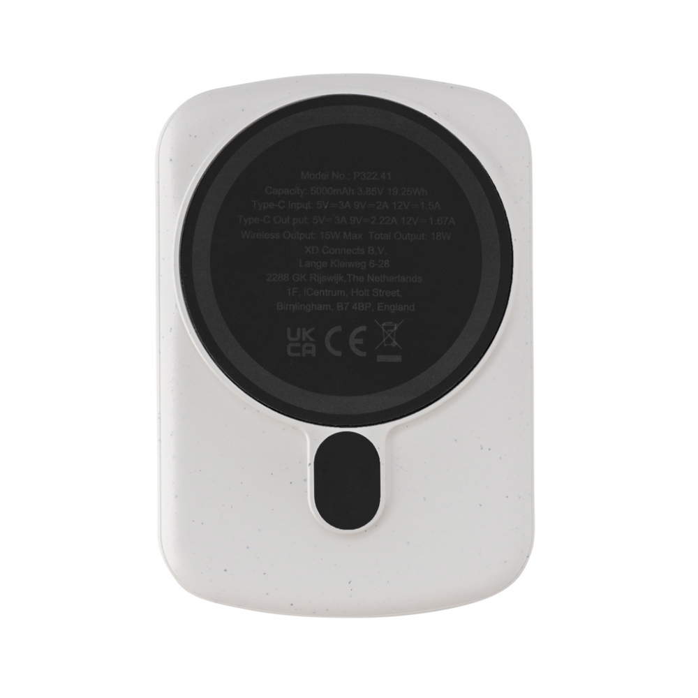 Baterie externă compactă 5.000 mAh cu încărcare wireless magnetică 15W și ecran LED [5]