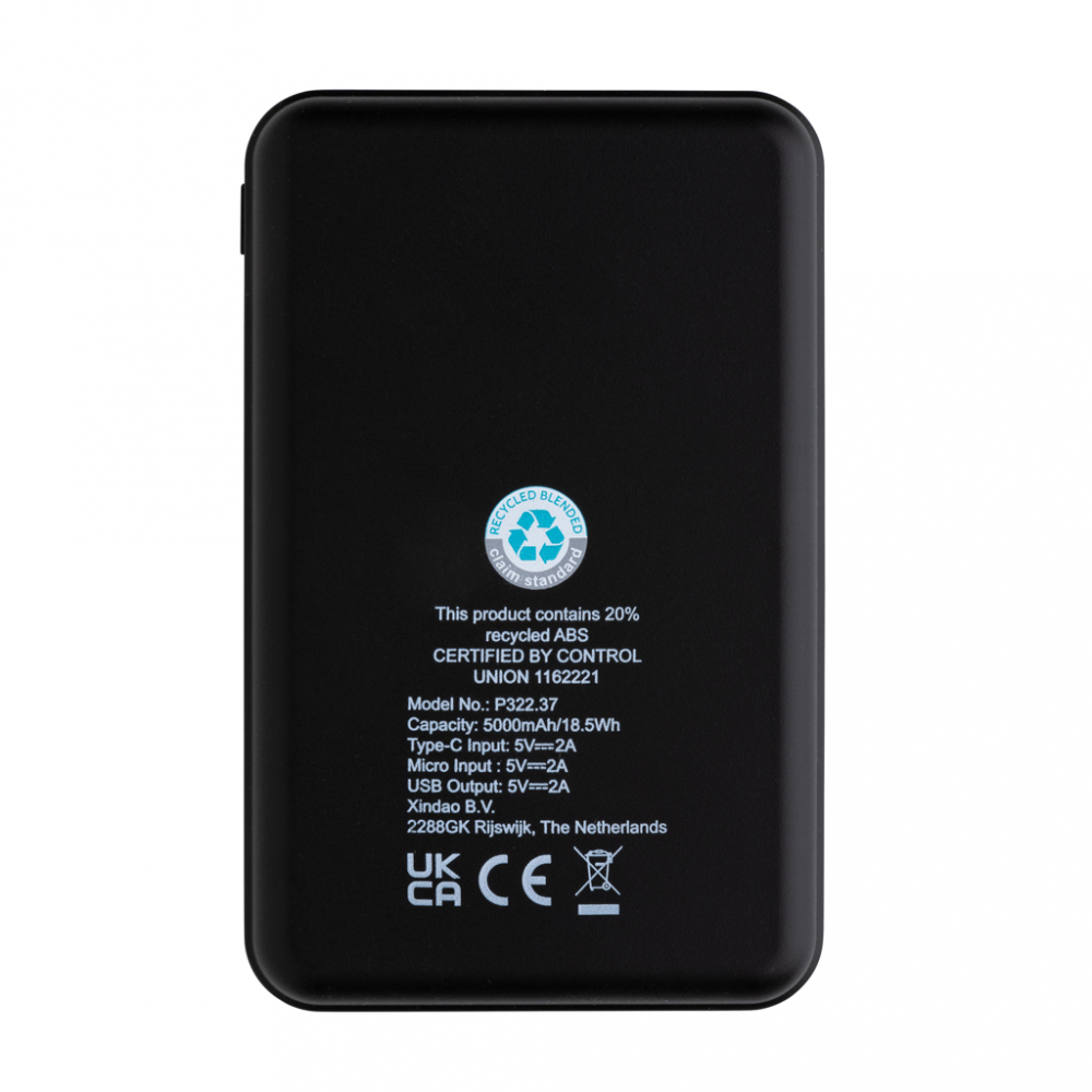 Baterie externă compactă 5.000 mAh din ABS reciclat cu finisaj soft touch [8]